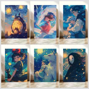 Retro Movie Poster Set (6 Pieces) Anime Room Decor Wall Art Prints Gift for Him Gift for Her