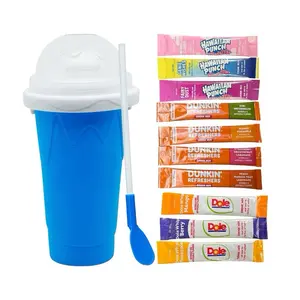 Slushie Cup Makers & 10 Assorted Zero Sugar Drink Mixes Packets (Flavor Will Vary) Hawaiian Punch, Dole, Dunkin, Wylers, & More