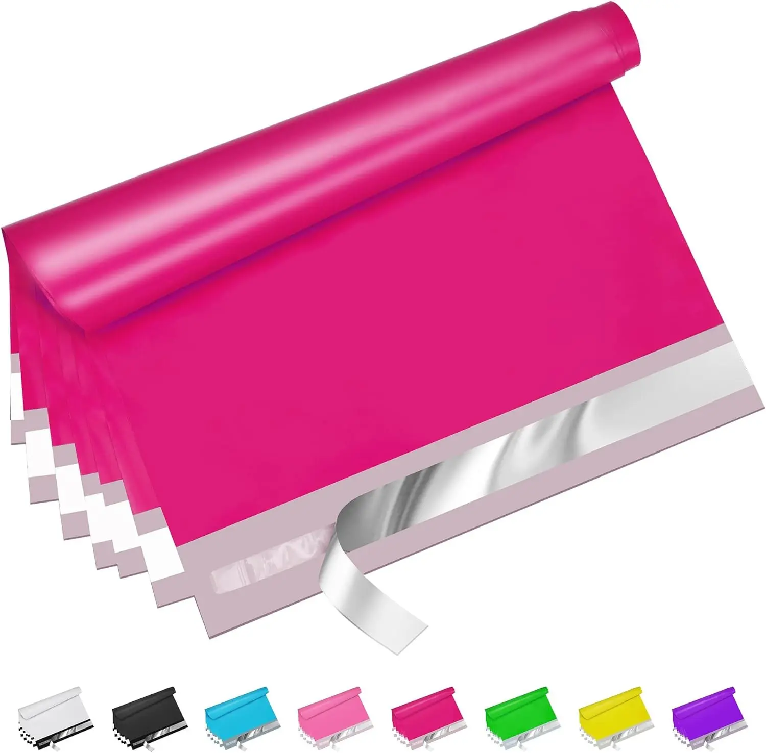 Poly Mailers 10x13 Inch 100 Pcs, Strong Adhesive Shipping Bags for Clothing, Self-Sealing and Waterproof Mailing Envelopes, Privacy Protected Mailer Bags for Small Business - Rose Red