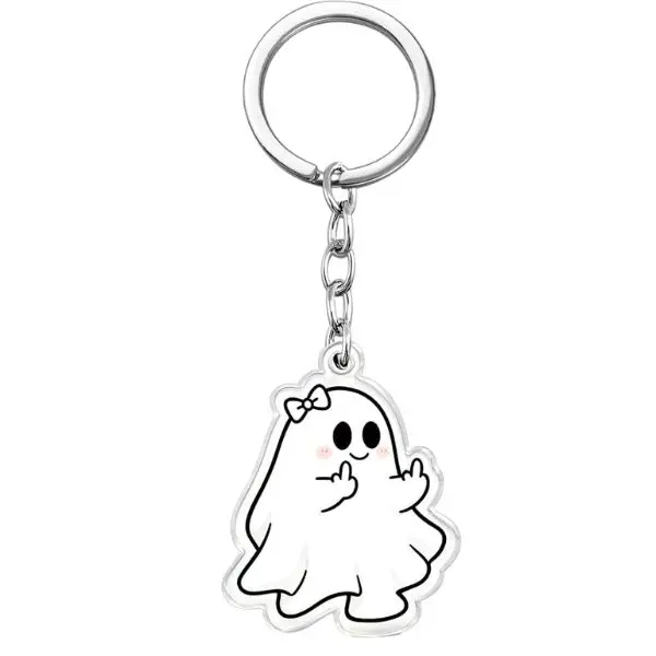 Halloween Ghost Keychain Boo Basket Stuffers for Women Men | Halloween Gifts for Adults Spooky Basket Gifts Horror Keychain Boo Basket Ideas Ghost Stuff Halloween Keychains