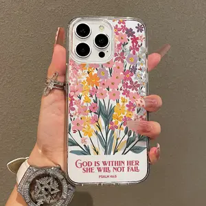 Magnetic Soft Case for iPhone11/12/13/14/15/16/promax, Floral Inspirational Phone Case MagSafe Compatible,Aesthetic Pattern Design Lightweight,AntiScratch,and Trendy