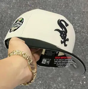 New Era White Sox 9FORTY Adjustable Hat White Crown Black Brim Embroidered Logo Streetwear Cap Gorra De Beisbol Para Hombre Cotton Breathable All Seasons Trendy Fashion