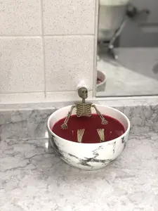 Relaxing Skeleton in the Tub Candle Gift