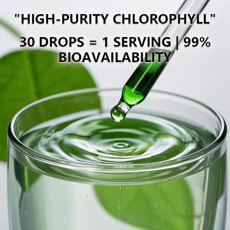 3x Liquid Chlorophyll Drops (4 Month Supply) Healthcare Supplement - Natural Deodorant and Detox - Gut Support Healthcare Liver