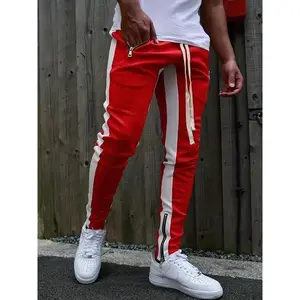 [Men's Slim Fit Sweatpants Joggers] Color Block Drawstring Sweatpants Slim Fit Pants Men's Casual Joggers