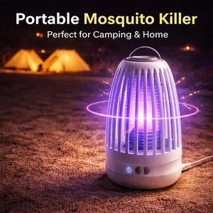 1-Pack Bug Zapper, Strong Suction UV Mosquito Trap, Quiet Safe, for Bedroom Kitchen Living Room Office, Plug-In Insect Killer Lamp, Odorless Chemical-Free