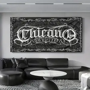 Chicano Gangster Art Deco Classic Canvas Poster - Vintage Theme Wall Art for Living Room, Bedroom, Bathroom, Classroom, Dining Room - Frameless Horizontal Interior Decoration Print