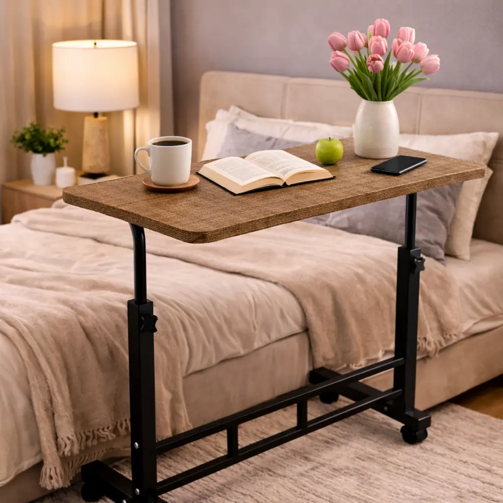 Mobile Adjustable Height Computer Desk with Wheels, Bedside Laptop Table, Sofa Side Coffee Table for Bedroom, Dormitory, Office Mobile Adjustable Height Computer Desk with Wheels, Bedside Laptop Table, Sofa Side Coffee Table for Bedroom, Dormitory, Office