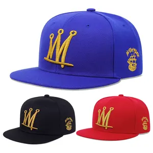 for men women Crown Embroidery Flat edge hat Fashionable adjustable buckle sun hat