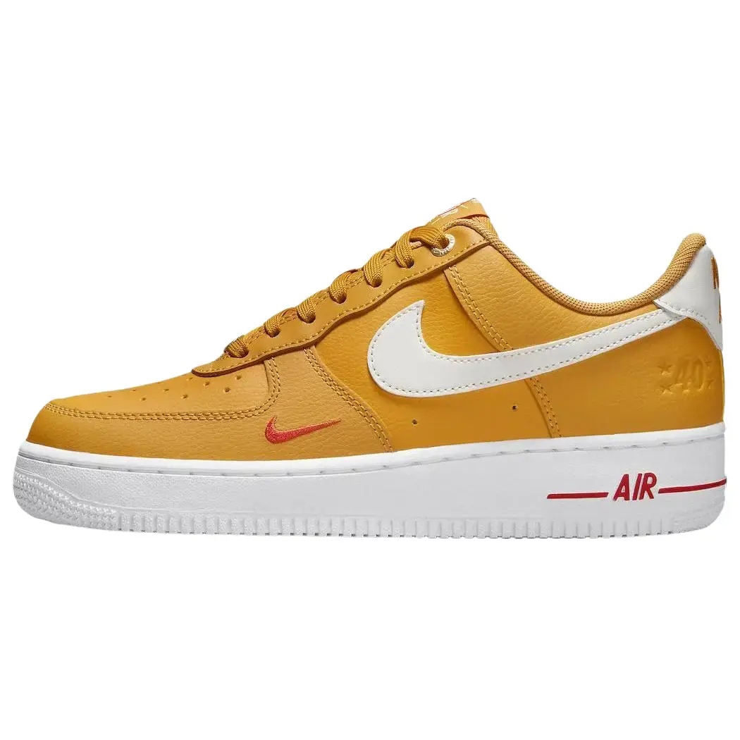 NIKE Air Force 1 '07 SE Women's Classic Sneaker in Yellow Ochre, '40th Anniversary' Edition with Leather Upper, Cushioned Fit and Rubber Sole