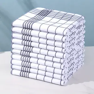 Five-piece Absorbent Lint-free Dishcloth Large Size 15.75x23.62inch Coffee Machine Special Four-color Kitchen Tea Towel Grid Checkered Design Quick Cleaning Cloth for Kitchen Dining Room Home Supplies