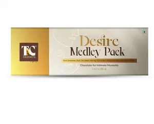 TAC Delights Desire - Luxury Dark Chocolate Assortment (3 Flavors - Dark Chocolate, Sea Salt & Champagne Truffle ) - 1 box (3 serving bars)- 2.12 oz – Premium Chocolate Bar Gift for Couples – Mood-Enhancing Treat for Men & Women