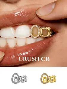 CRUSH CR Cute Hello Kitty Tooth Cap Grillz for Women Teens 18K Gold Plated Kawaii  Adorable Kitty Face Design with Shiny Polished Finish, Hypoallergenic Removable Perfect for Y2K Fashion Music Festivals Club Nights TikTok Videos Photoshoots Daily Wear