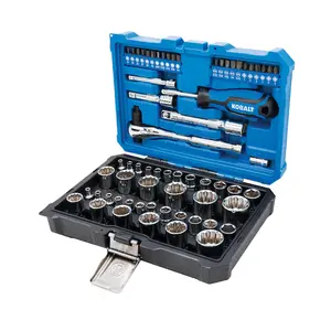 Kobalt 64-Piece Standard (SAE) and Metric Polished Chrome Mechanics Tool Set with Hard Case