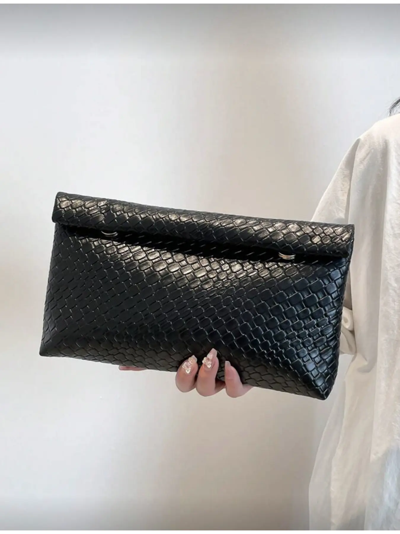 Fashion Solid Color Handbag Large Capacity Flap Magnetic Closure Square Bag Crocodile Pattern Women's Bag Multi-functional Elegant Clutch Evening Bag for Party Travel Shopping Animal Print Ladies Clutch Evening Clutch Purse