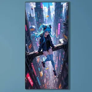 5D DIY Full Drill Round Diamond Painting - Diamond Art Painting Kit Cyber City Scene Mosaic, Canvas - DIY Decorative Painting, Home Wall Decor, Perfect for Valentine's Day, Independence Day, Birthday and Anniversary Gifts.