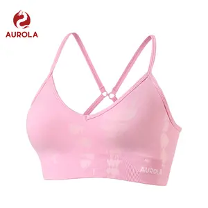 AUROLA Serpent Snake Seamless Sports Bra for Women, Padded Strappy Workout Gym Yoga Top, High Support Athletic Bra, TikTok Fitness Activewear, Breathable Stretch Push Up Training Bra