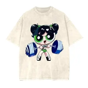 Bubbles Powerpuff Strong Girls T-Shirt, Y2K Fitness Graphic Gym Tee, Cute Pump Cover Workout Shirt, Trendy Powerpuff Gym Apparel, For Men, For Women 9