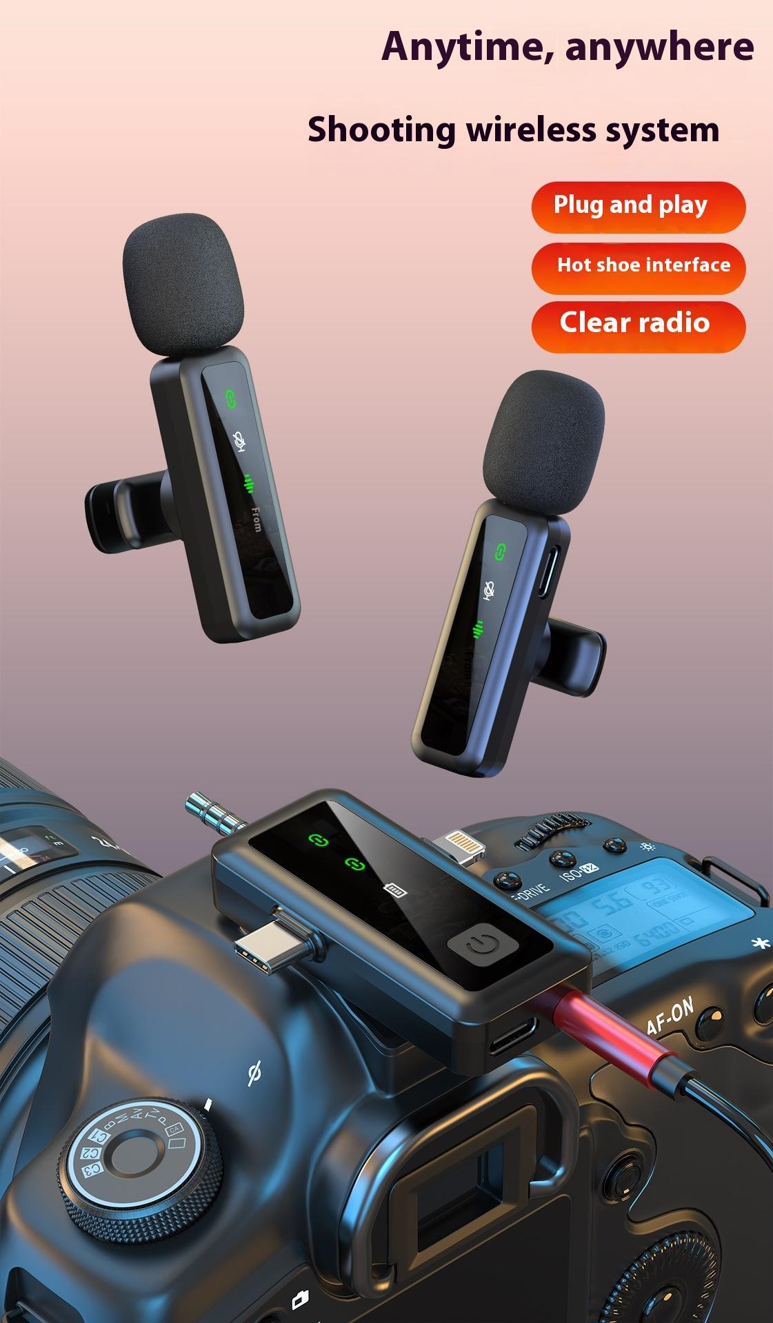 3-in-1 Dual Wireless Mini Microphone Lavalier Mic for Outdoor Video Recording and Live Streaming, Omnidirectional Noise Reduction Clip-on Mic for iPhone, Android, and Camera Devices