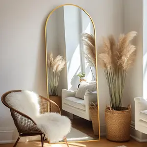 Arched Floor Mirror, 56 "x 20" Full Length Mirror Wall Mirror Hanging or Leaning Arched-Top Full  Mirror with Stand for Bedroom, Dressing Room,