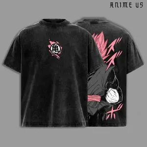 Pink Warrior Transformation Oversized Tee | Vintage Washed Anime Streetwear | Inspired by Legendary Fighter Power Form | Heavy Cotton Graphic Top for Anime Fans & Streetwear Lovers AXN