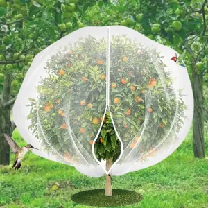 Fruit Net Bags for Trees Apple Blueberry Bird Pest Deer Protection with Zipper and Drawstring
