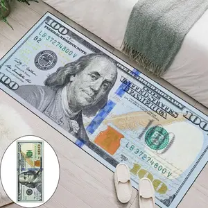 Hundred Dollar Bill Strip Carpet 40x120cm 100 USD US Banknote Decorative Carpet Large Carpet Mat Non-slip Large Carpet Mat Washable Kitchen Carpet Indoor Doormat Entrance Doormat Living Room