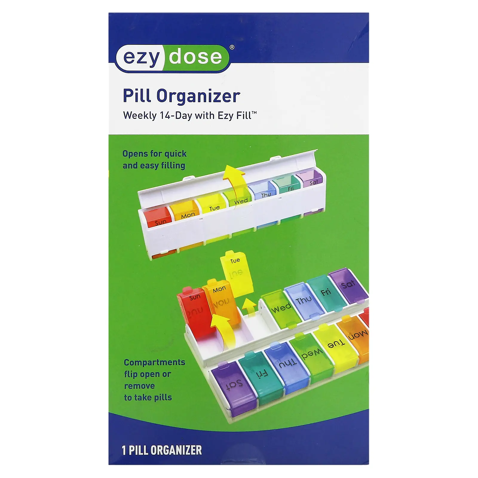 Ezy Dose Weekly 14-Day with Ezy Fill Pill Organizer, 1 Count