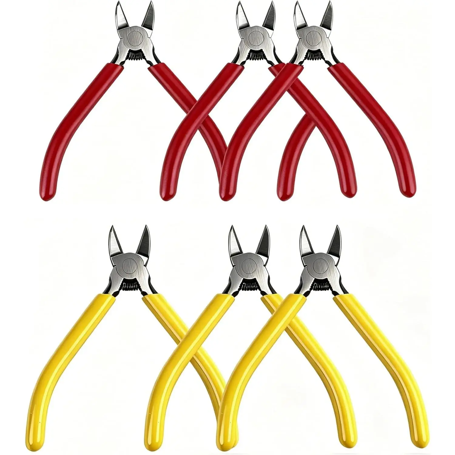 6 count 5"and 6"Precision Wire Cutters Spring  Flush Cutters  Side  Clippers Diagonal  Pliers for  Making, Crafts, Electronics, Zip Ties