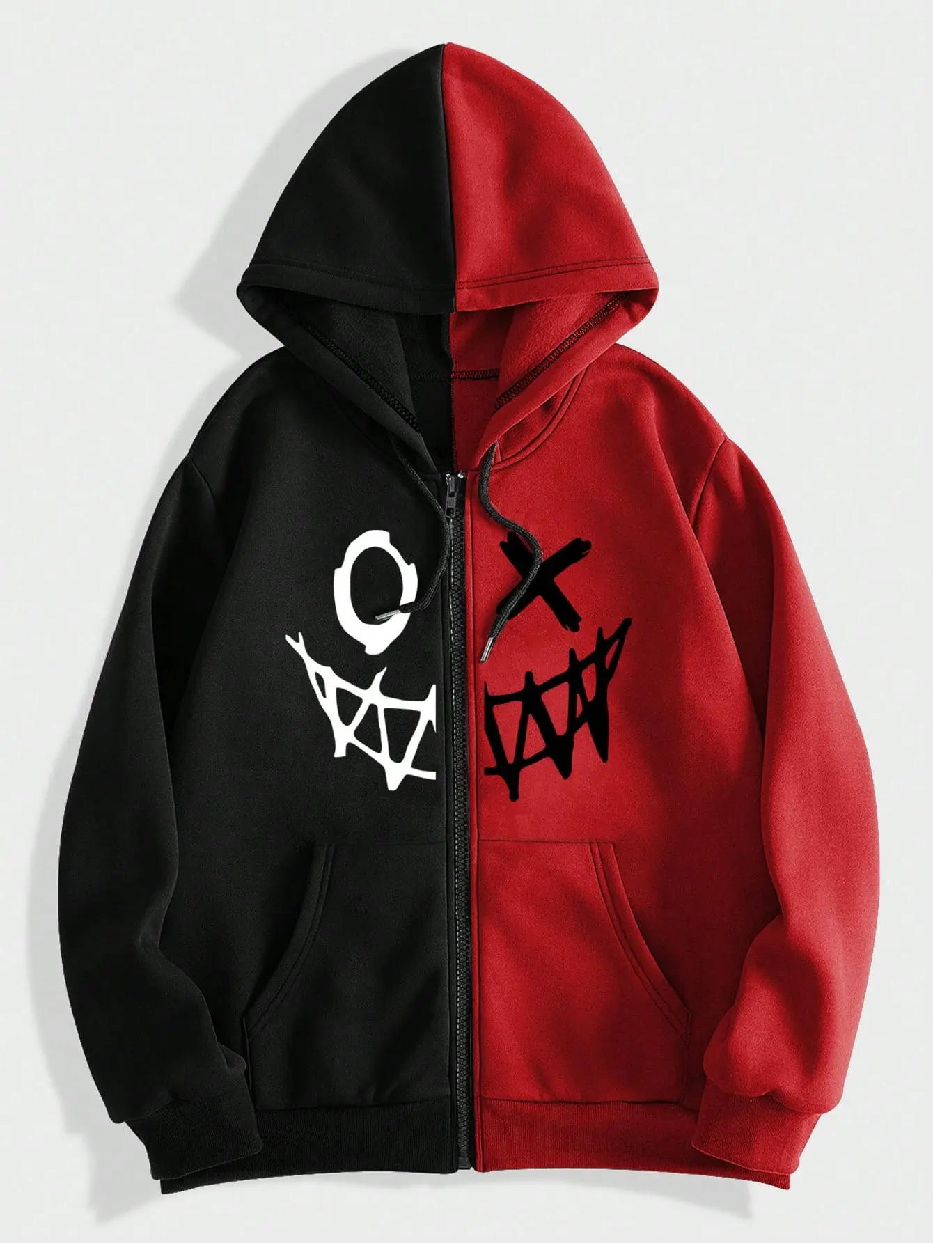 black and red designer zip up hoodie - TikTok Shop