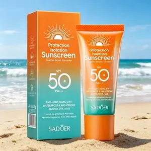 SADOER Sunscreen Lotion, Broad Spectrum SPF 50+ UVA/UVB Protection, Lightweight Quick-Dry Water Resistant Non-Greasy Sunscreen for Face & Body, Daily Outdoor Sun Protection for All Skin Types