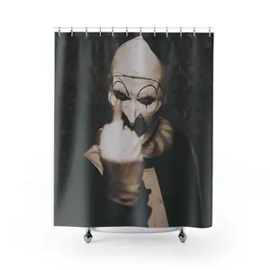 Art The Clown Horror Clown Shower Curtain - Creepy Bathroom Decor, Halloween Home Accessories, Gothic Bath Curtain, Dark Theme