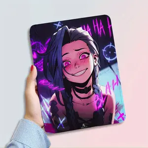 JINX Cute Anime Character Case for iPad - Lightweight Foldable Scratch-Resistant Durable Fabric with Adjustable Stand & Stylus Holder, Anti-Fingerprint Design, Compatible with for ipad 10.9/10.2/Air 4/5/Pro 11/12.9/9.7, Cute Tablet Cover for iPad