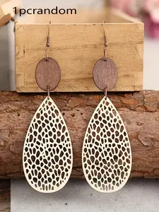 Vintage Hollow Out PU Leather Earrings, Iron Studs, Featherless, Daily Wear & Gift, Versatile Jewelry, Retro Spider Web Design