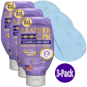 Leather CPR Cleaner & Conditioner 18oz 3-Pack + 3 Microfiber Applicator Pads