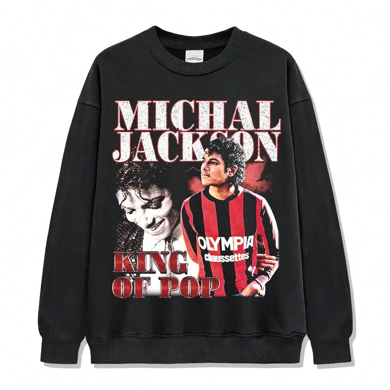 King Of Pop MJ Sweatshirt – Iconic Music Legend Graphic Crewneck for Fans