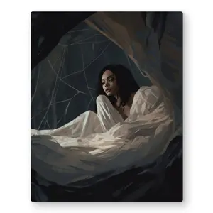 MWW C1MP1620V0OGLT 16 x 20 in. Spider Princess - White Metal Print Wall Art for Stylish Home Decor