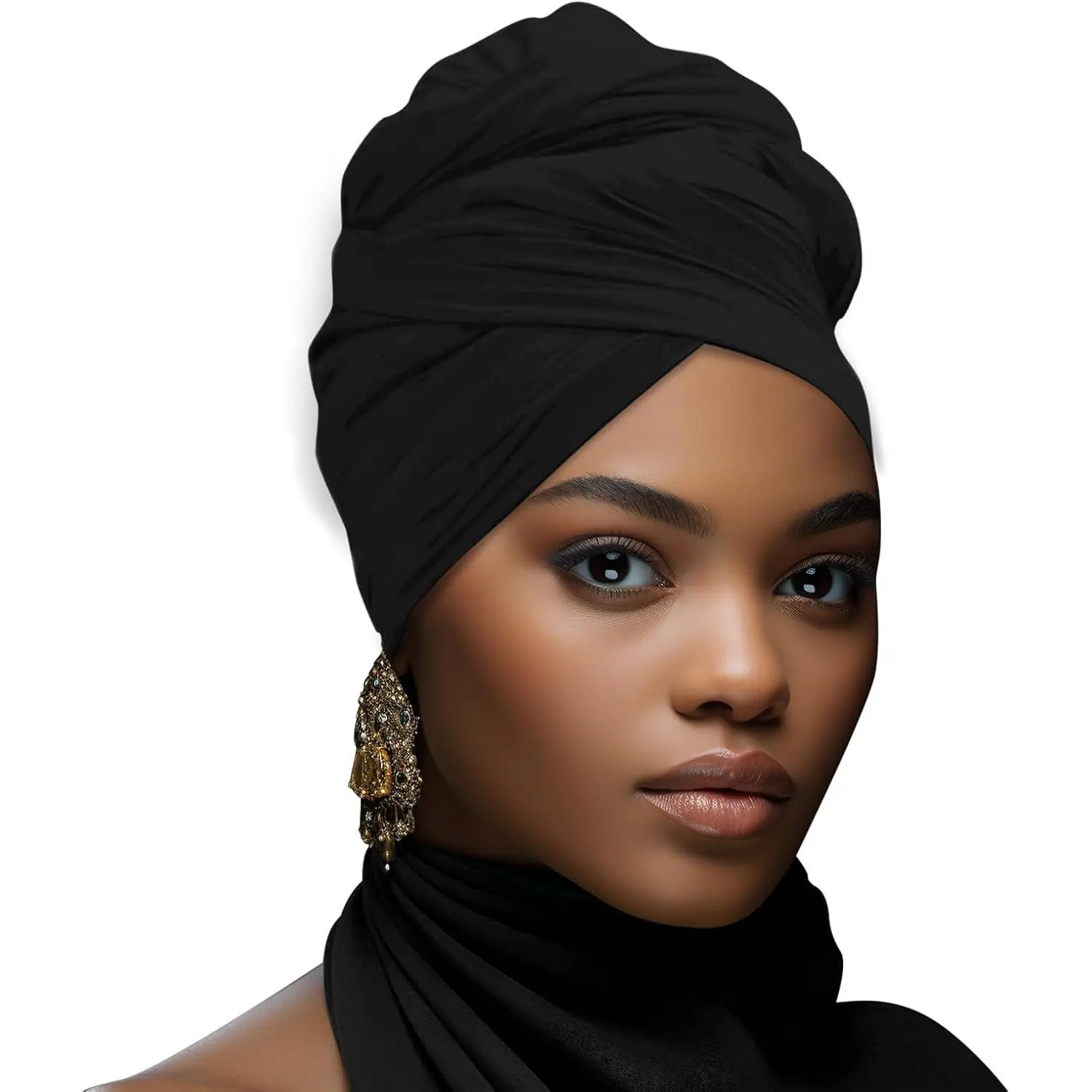 Stretch   Wraps for Multiple color options Women - Long Jersey Turban Headwraps,  Scarf, Headbands