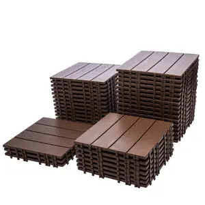 76-Pack 11.42"x11.42" Plastic Interlocking Deck Tiles - 68.80 Sq.Ft Outdoor Plastic Flooring  Super Durable & Waterproof  All-Weather Indoor/Outdoor Use  Eco-Friendly Non-Toxic Material