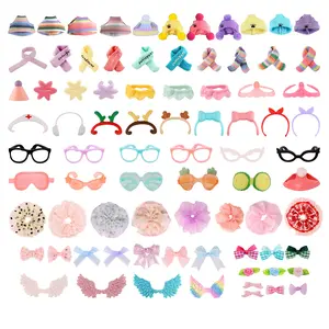 35 Pcs Mini Pet Dress Up & Play Set & House Set – Outfits, Snacks, Furniture, Collar, Scarf & Glasses for Bobble-Head Dog Cat Husky Puppy Figures(K07)