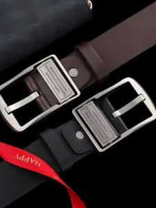 Men's PU Belt with Adjustable Alloy Buckle, Reversible Vintage Design, Durable for Outdoor Sports, Daily Training, Baseball, Softball, Golf