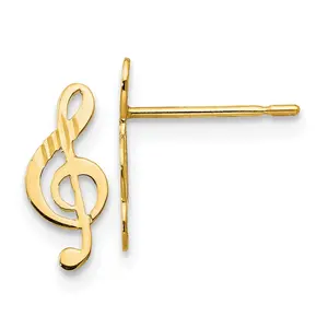14k Madi K D/C Music Note Post Earrings (0.28 grams)