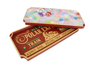 Christmas Train Ticket Picky Pad Tray ornament Satisfy Your Urge to Pick, Pop and Peel Stress-Free! Rectangle Coasters