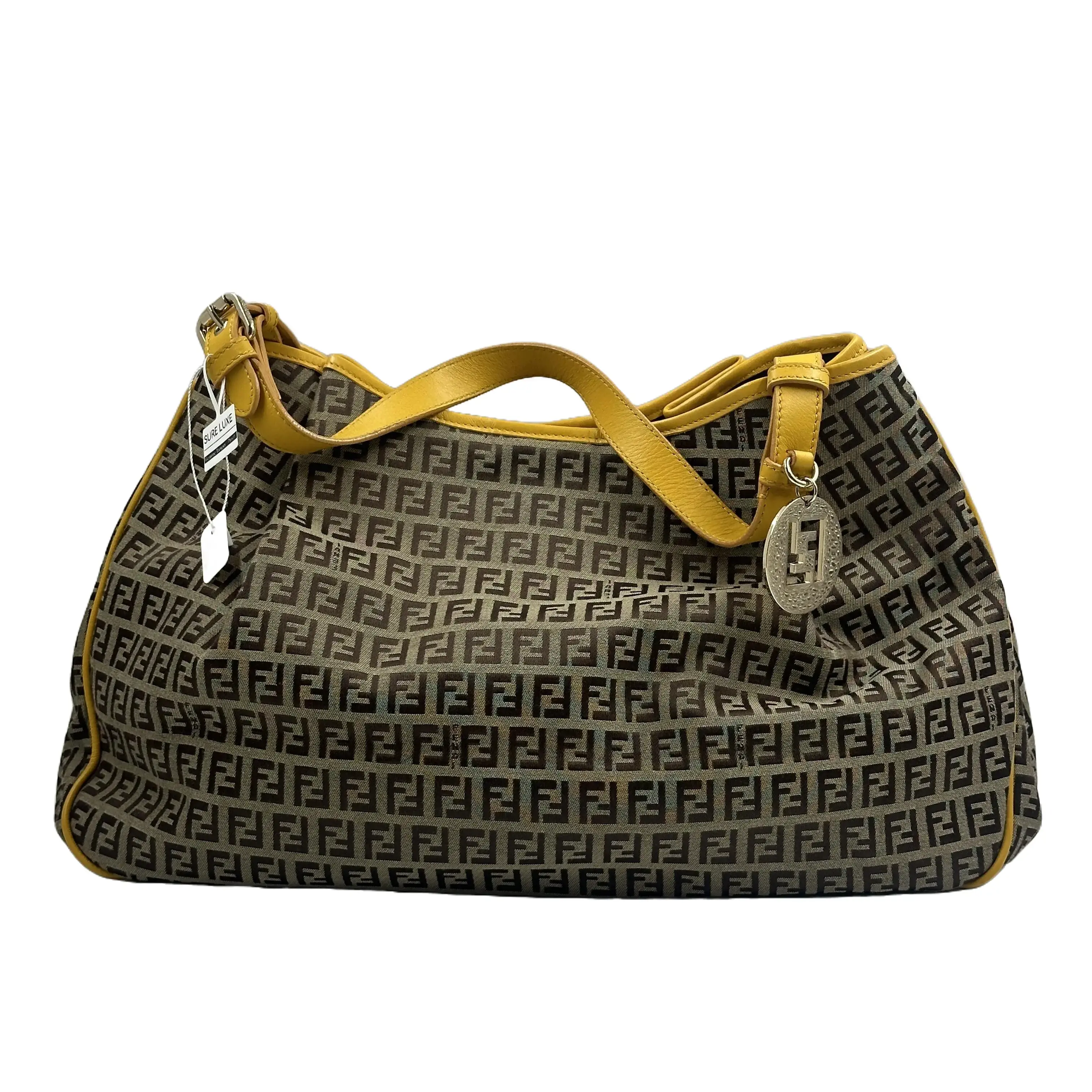 Pre-owned FENDI Zucchino Handbag Shoulder Purse Versatile Vintage Bag, Vintage Purse, Elegant Bags (Model A101388)