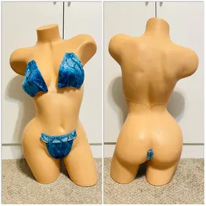 Blue Velvet Python Print String Bikini Outfit