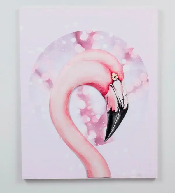 16.53 in. 3D Canvas Wall Art, Pink