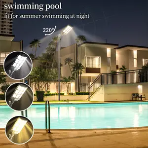 Get Summer-Ready Solar Lights for Swimming Pool & Yard – 350000LM Bright, Motion Sensor,IP67 Waterproof Rainy Day Available  – 3 Lighting Color Modes Adjustable Brightness, Dusk to Dawn,Solar Garden Lights Outdoor Easy Installation Remote Control
