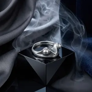 The Pond Guardian/ Frog Ring - Antiqued Matte Silver Tone Alloy with High-Relief Sculptural Face for Nature Lovers