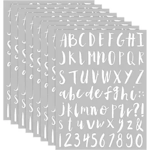552 count 8 Sheets Vinyl Letters Numbers Stickers Kit Self Adhesive Cursive Alphabet Numbers Sticker for Scrapbooking Signs Mailbox Water Bottle DIY Craft Classroom Decor(2 Inch,White)