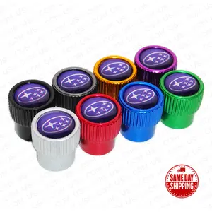 4pcs Gearwheel Style Universal Fit Subaru Car Wheels Tire Air Valve Caps Stem Dust Cover 8 Colors